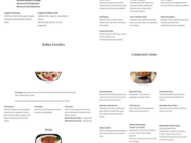 Briandi's Restaurant Menu
