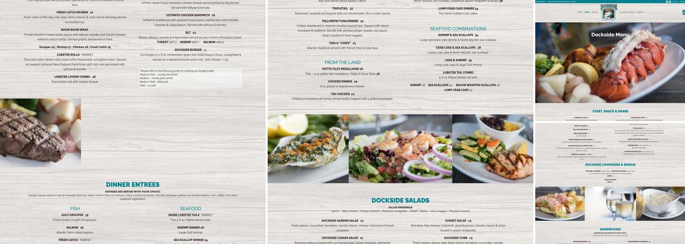 Dockside Waterfront Grill Menu