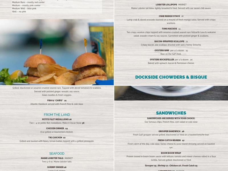 Dockside Waterfront Grill Menu