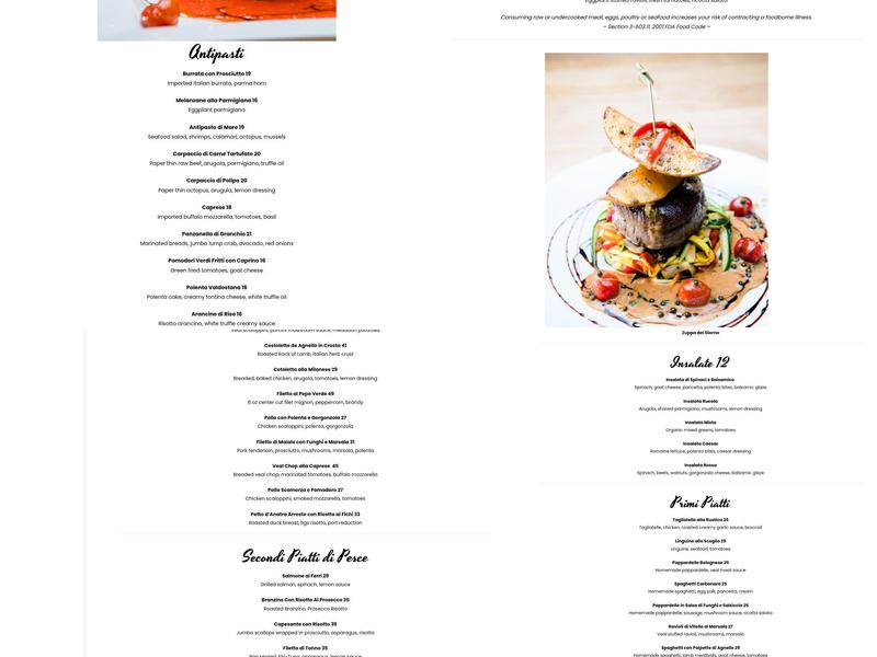 Cassariano Italian Eatery Menu
