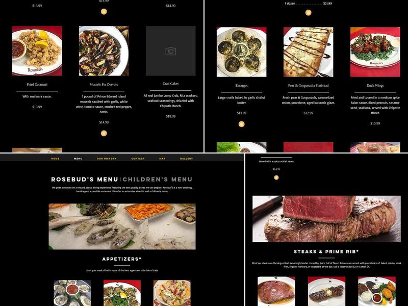 Rosebud's Steak and Seafood House Menu