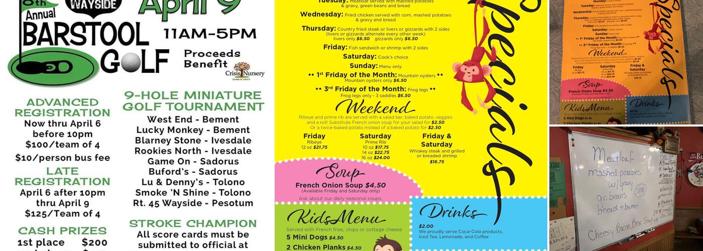 Lucky Monkey Pub and Grub Menu