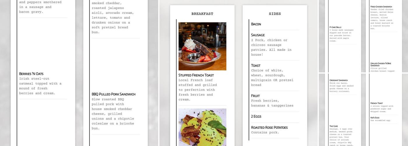 Joe's Cafe Menu