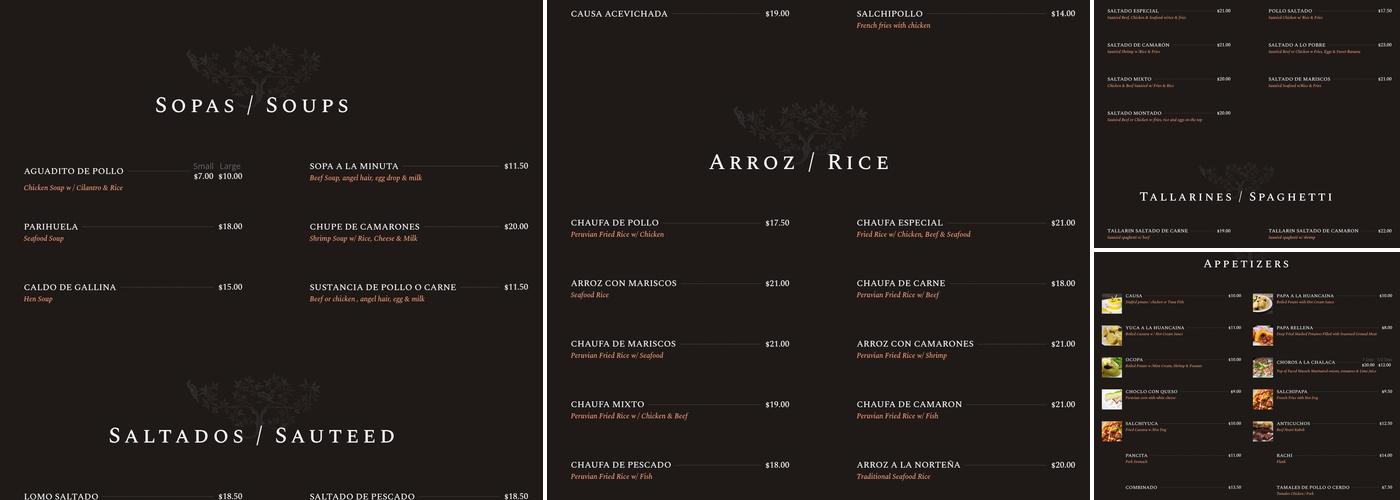 SE Salio El Pollo Menu