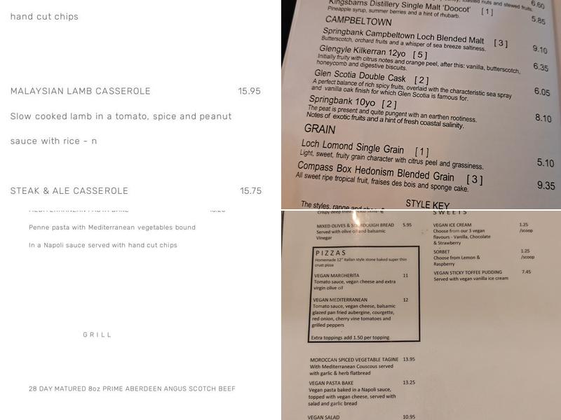 Clachan Inn Menu