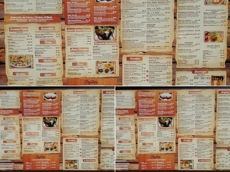 Los Tres Hermanos Express Menu