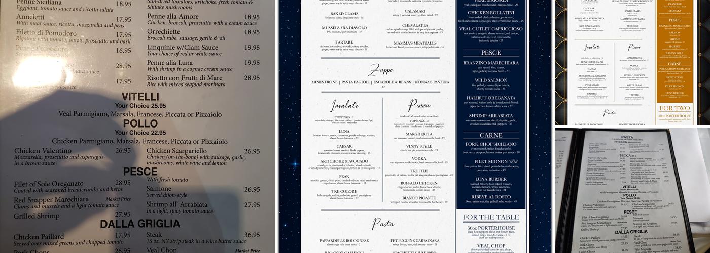 Cafe Luna Menu