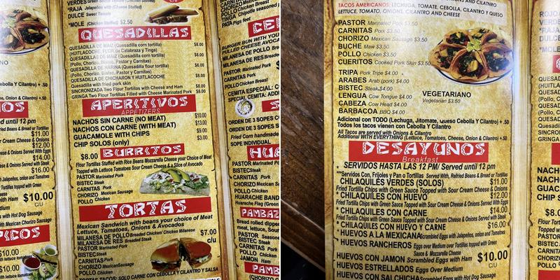 Taco Express Food Store Menu