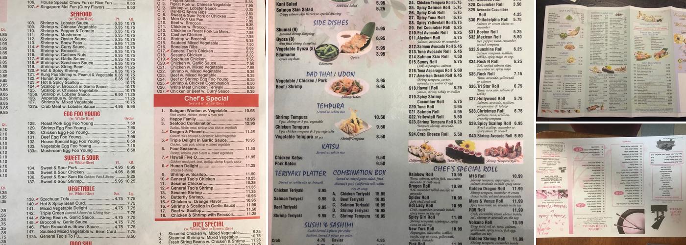Kendy's Sushi & Peking Garden Menu
