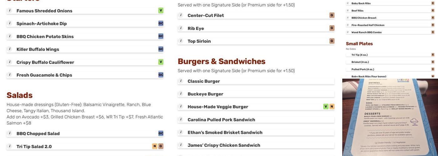 Wood Ranch BBQ & Grill Menu