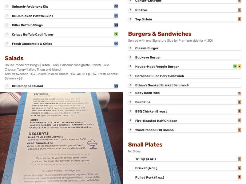 Wood Ranch BBQ & Grill Menu