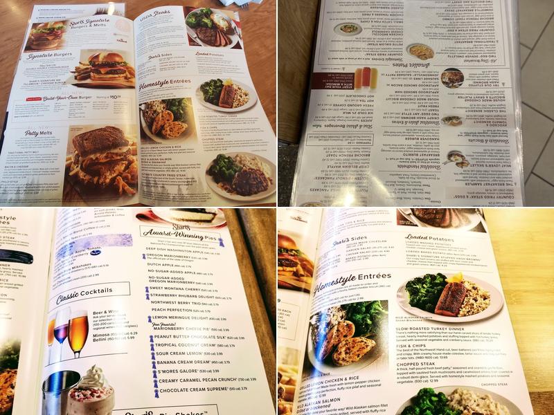 Shari's Cafe and Pies Menu