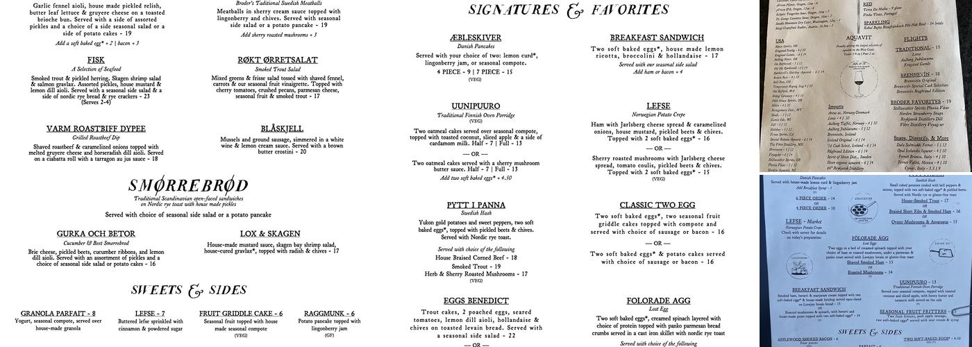 Broder Café Menu