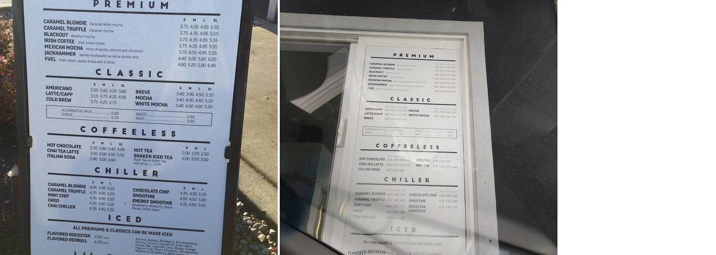 Black Rock Coffee Menu