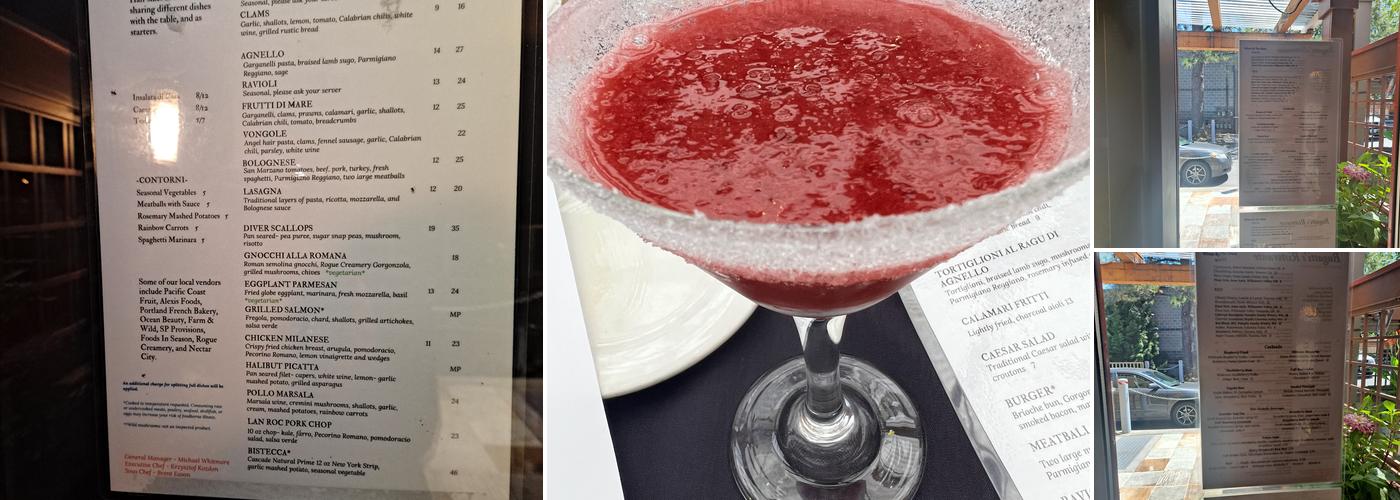 Bugatti's Ristorante Menu