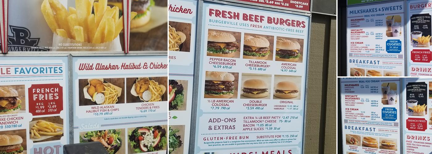Burgerville Menu
