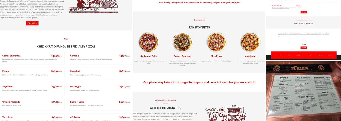 Flying Pie Pizzeria Menu