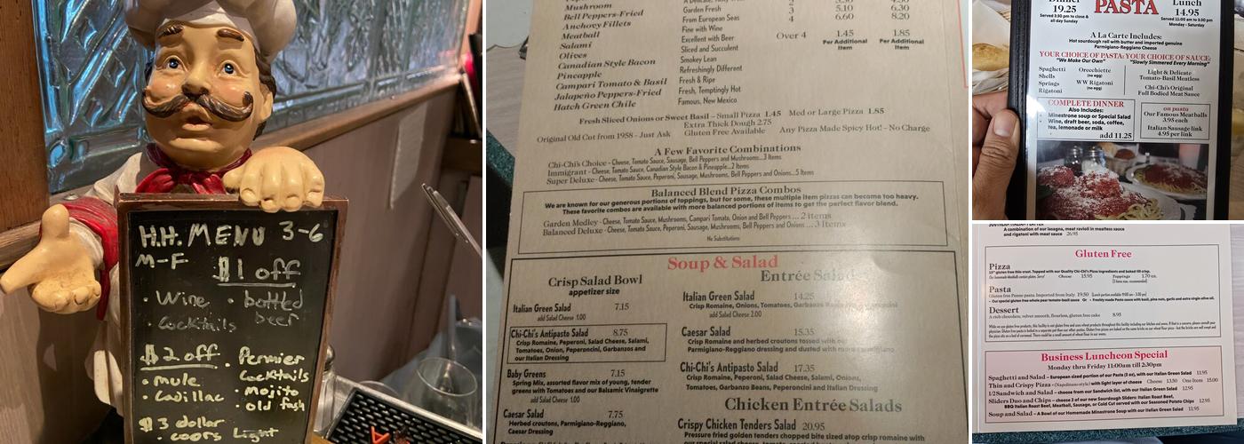 Chi-Chi's Pizza Menu