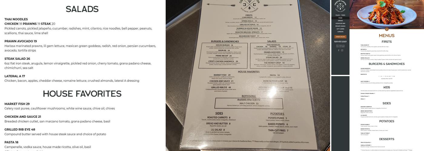 Cowiche Canyon Kitchen & Ice House Bar Menu