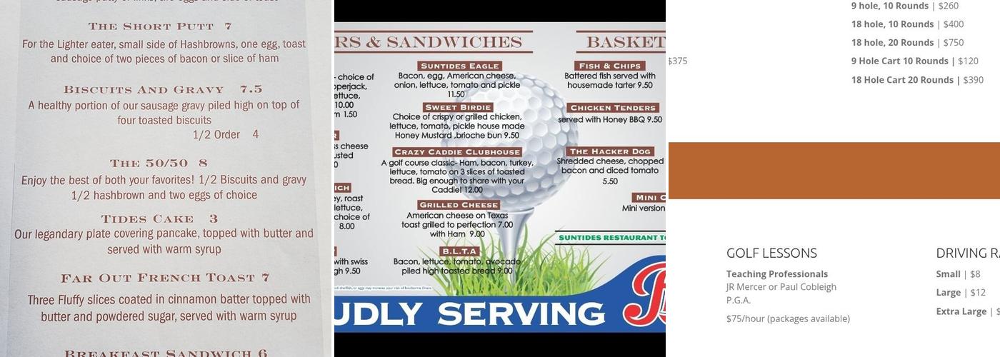 Suntides Restaurant & Lounge Menu