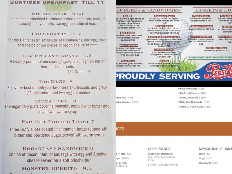 Suntides Restaurant & Lounge Menu
