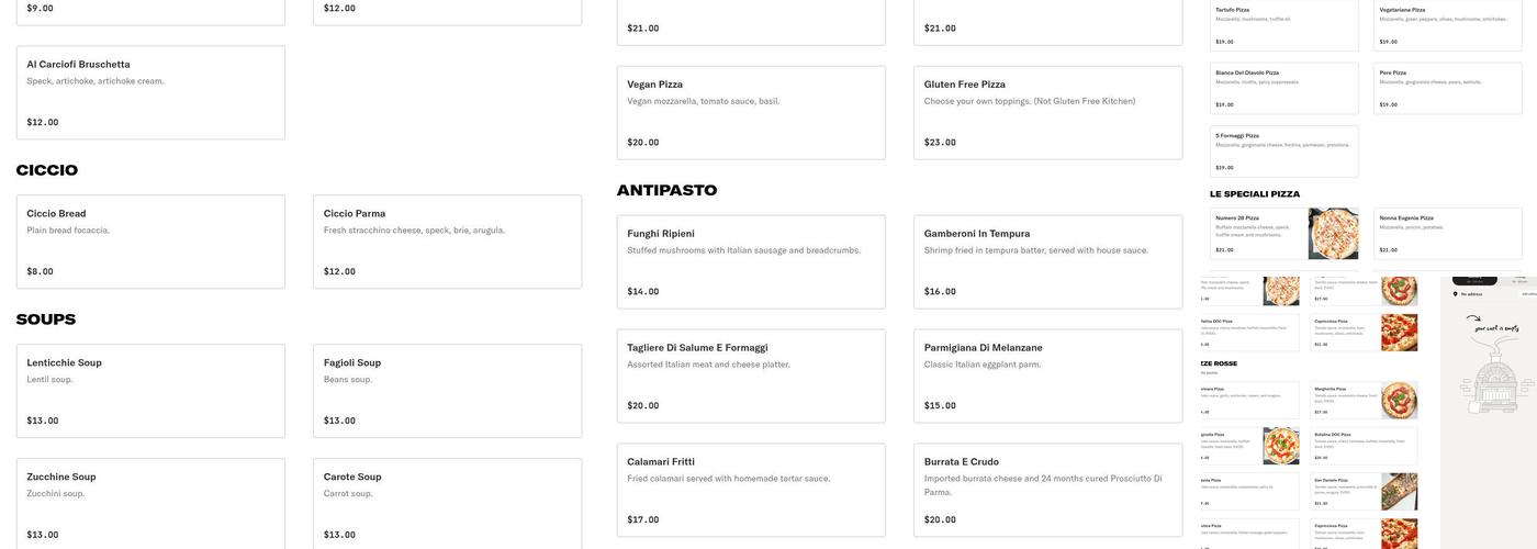 Numero 28 Pizzeria Menu