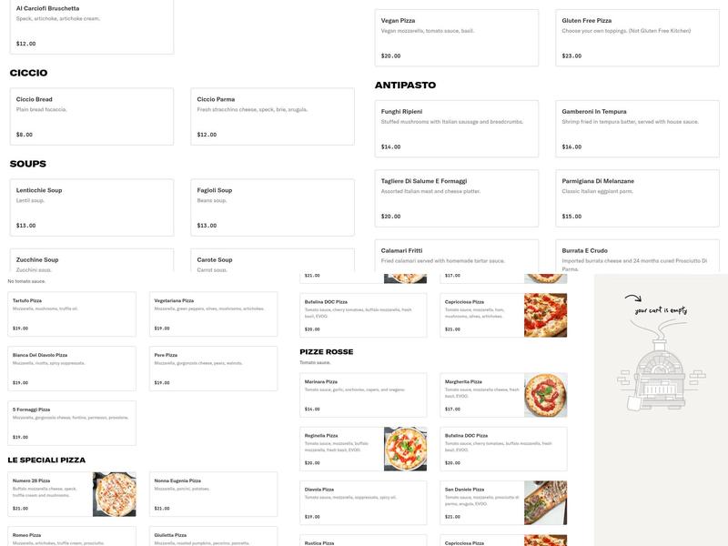 Numero 28 Pizzeria Menu