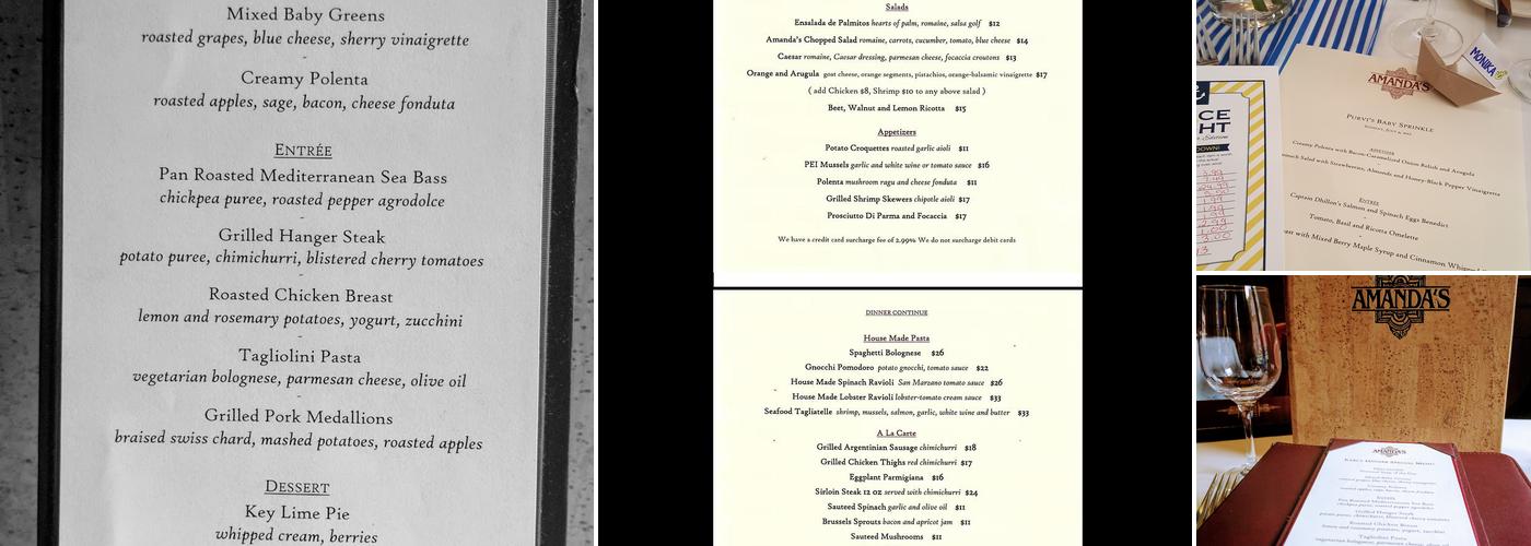Amanda's Menu