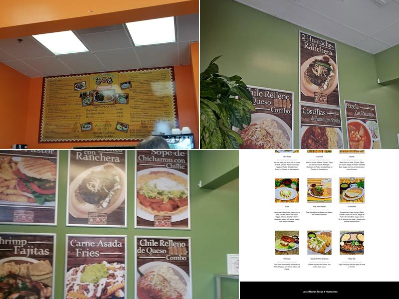 Las 3 Marias Tacos Y Huaraches Menu
