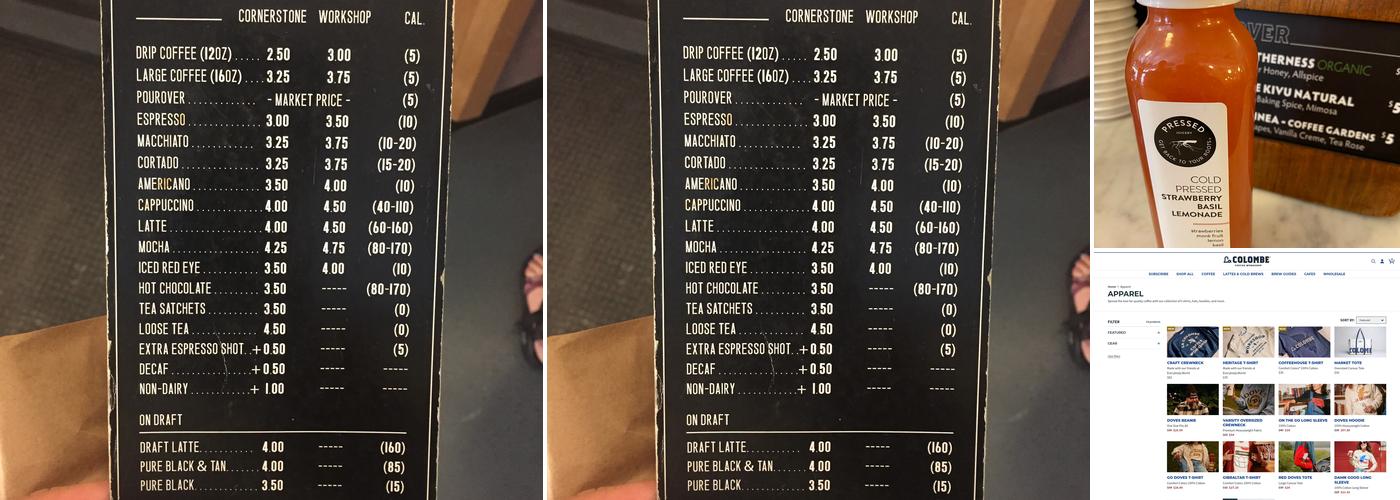 La Colombe Coffee Roasters Menu