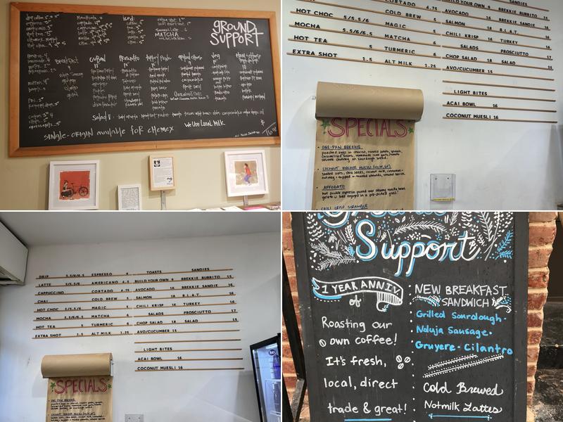 Ground Support Cafe Menu