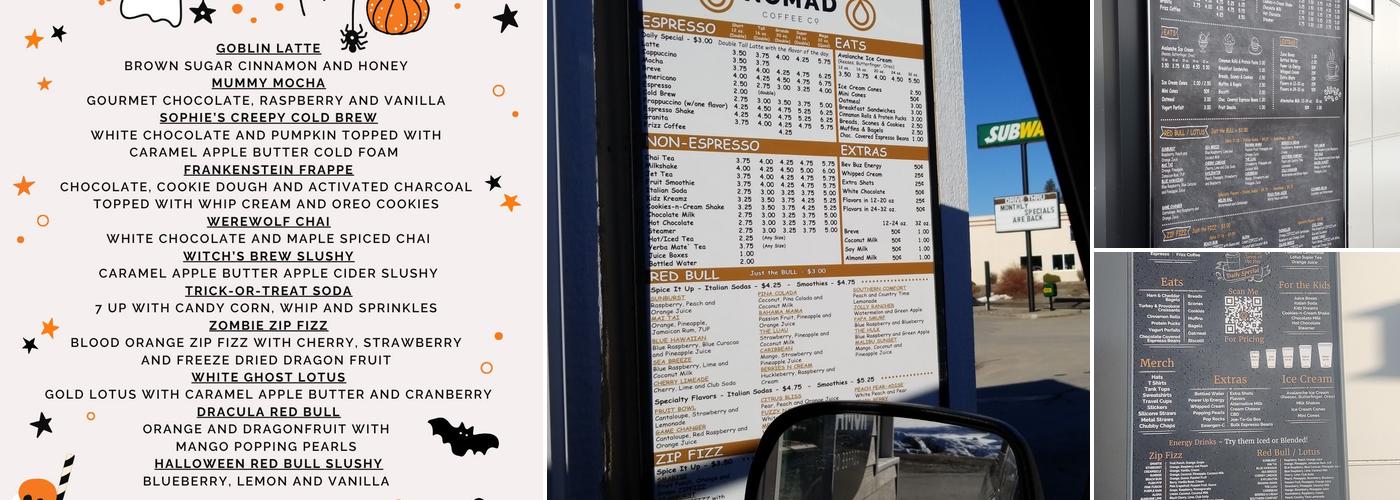 Nomad Coffee Co Menu