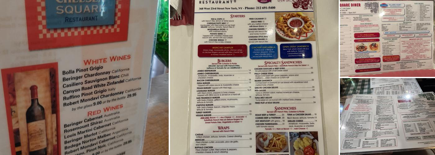 Chelsea Square Restaurant Menu