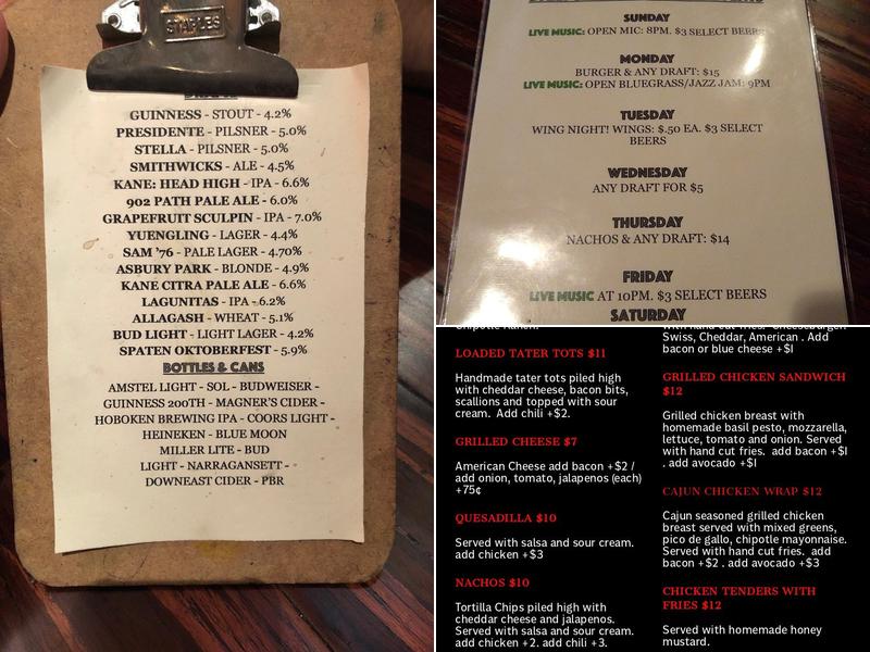 Finnegan's Pub Menu