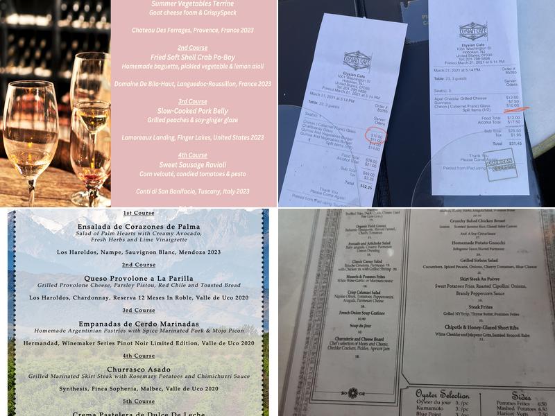 Elysian Cafe Menu