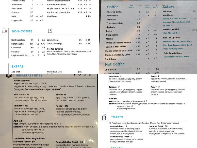 Riptide Cafe Menu