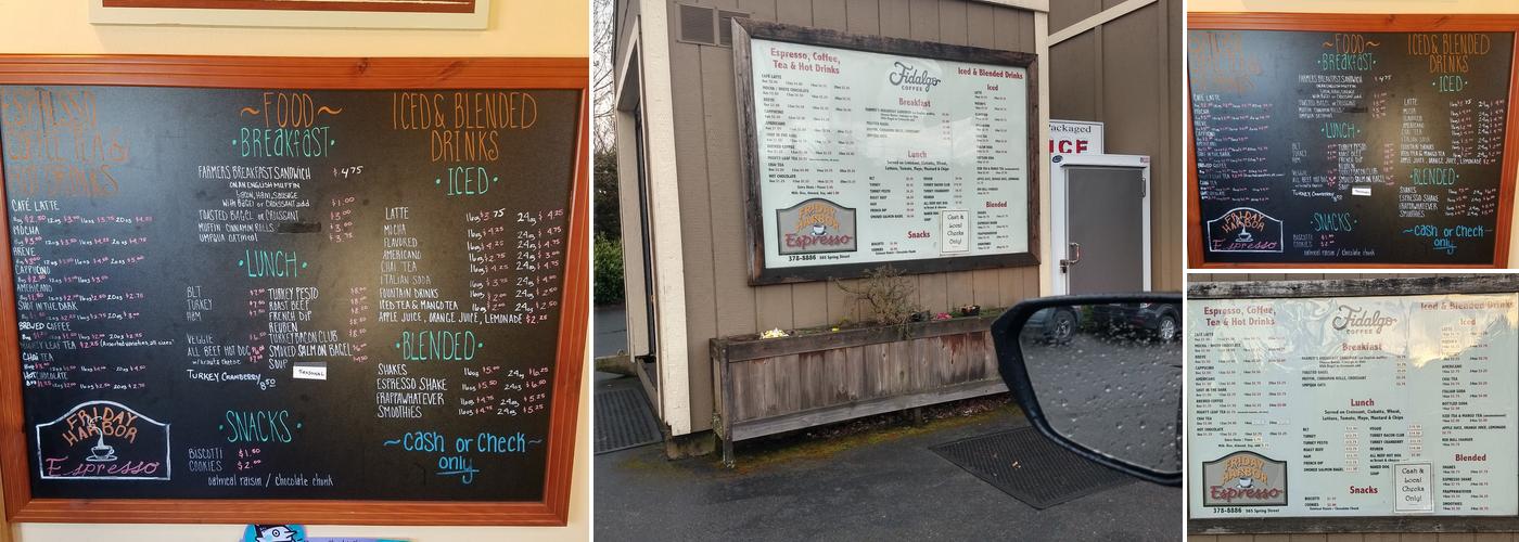Friday Harbor Espresso Menu