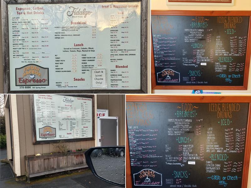 Friday Harbor Espresso Menu