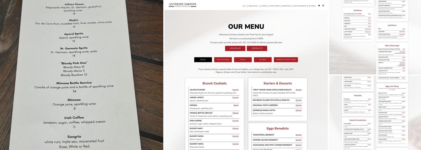 Anthony David's Menu