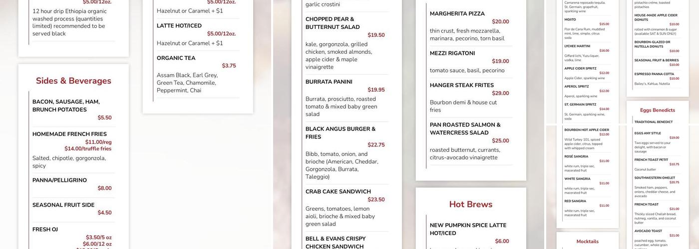 Anthony David's Menu