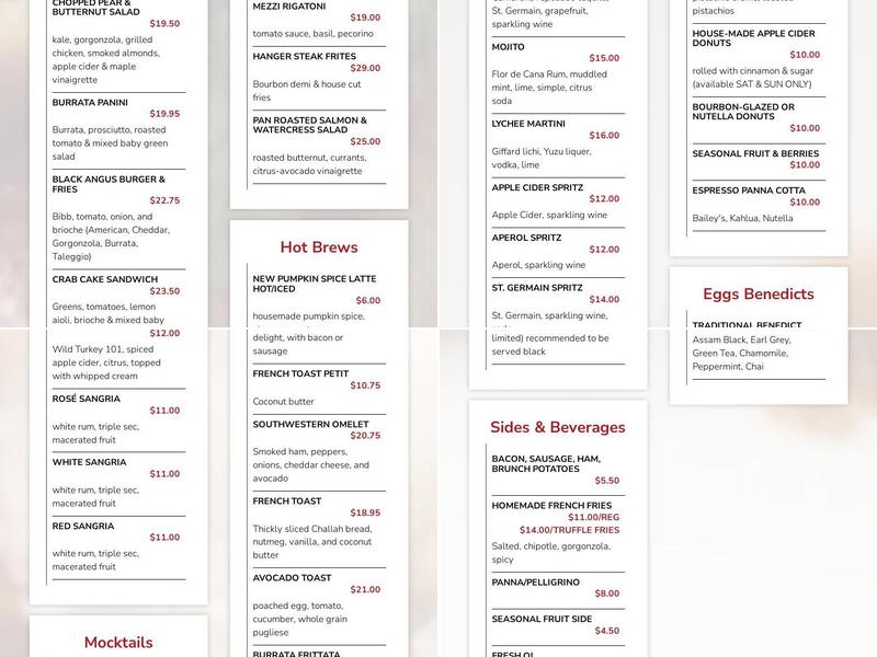 Anthony David's Menu