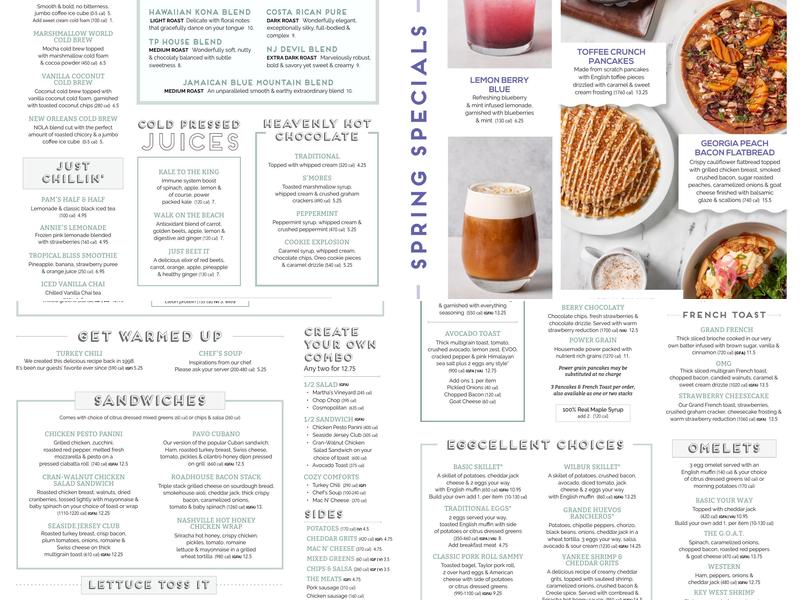 Turning Point of Hoboken Menu