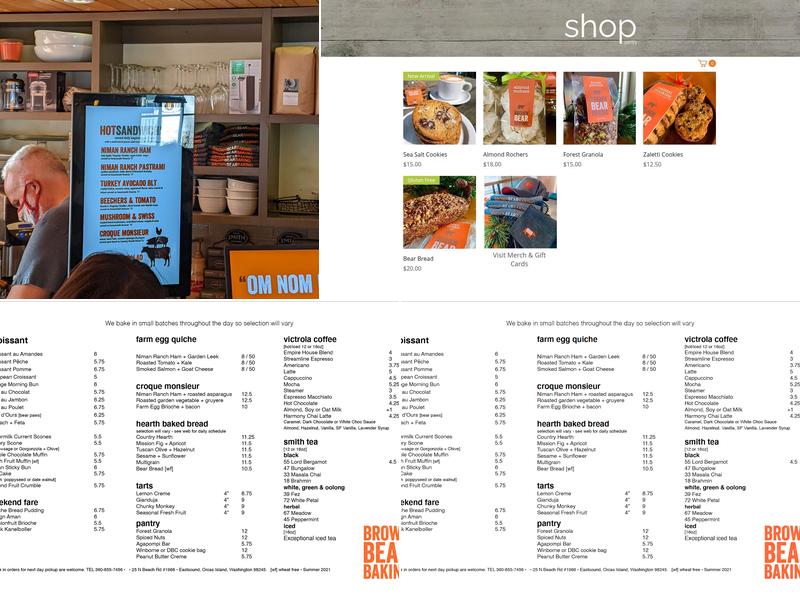 Brown Bear Baking Menu