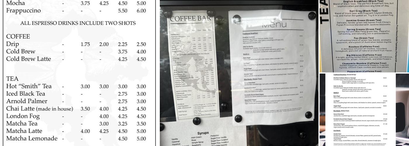 Salty Fox Coffee Menu