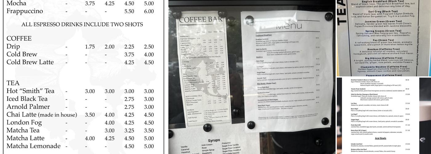 Salty Fox Coffee Menu