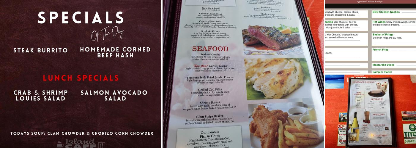 Island Cafe Menu