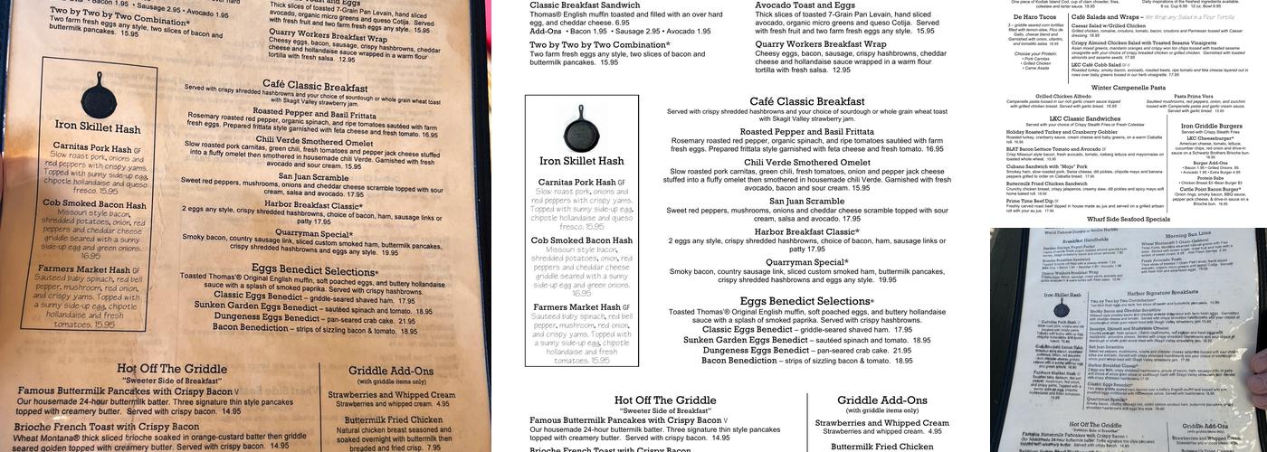 Lime Kiln Cafe Menu