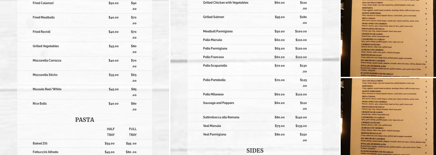 San Giuseppe Coal Fired Pizza & Cucina Menu