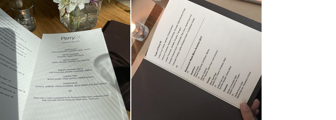 Perry St Menu