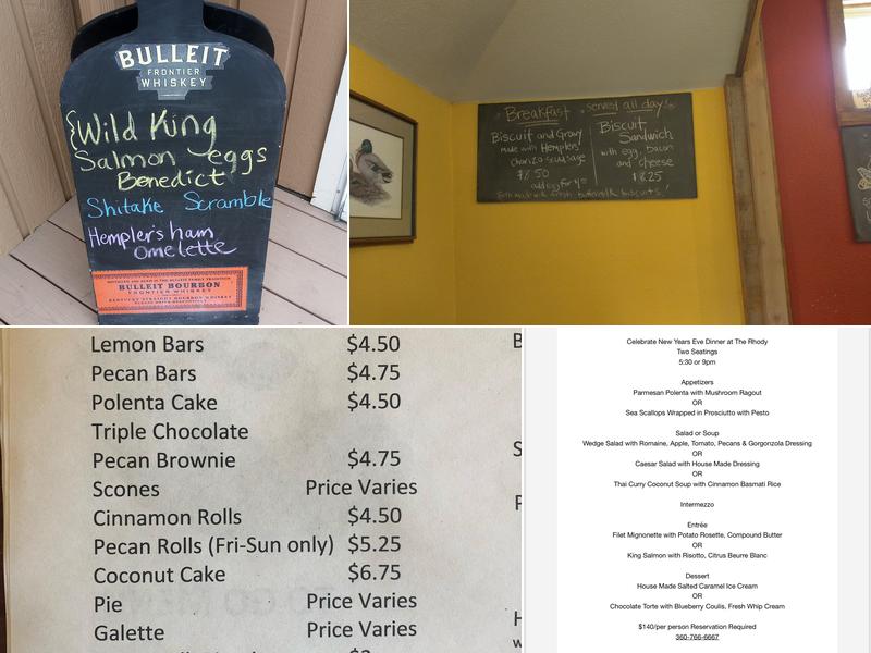 Rhododendron Cafe Menu